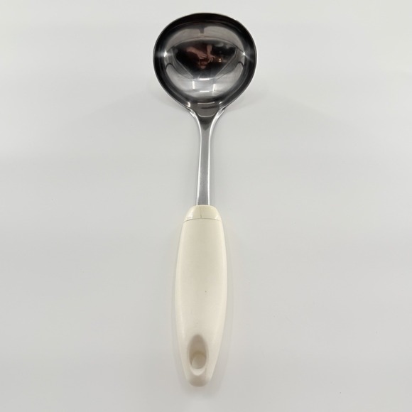 Pyrex Other - Vintage Pyrex Stainless Steel Soup Ladle White Handle 11.5" 80s 90s Kitchen Tool